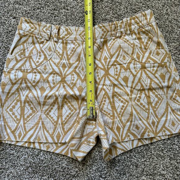 Elevenses Anthropologie cream & yellow print shorts size 4 - Picture 10 of 11